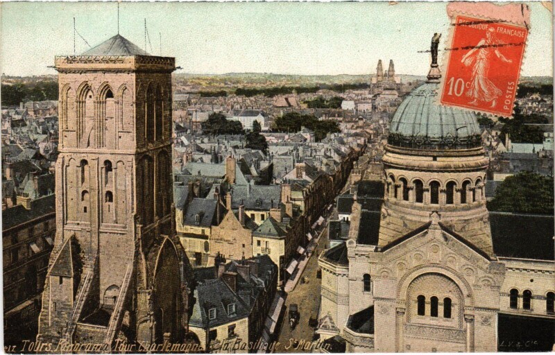 Carte postale ancienne Tours Tour Charlemagne à Tours
