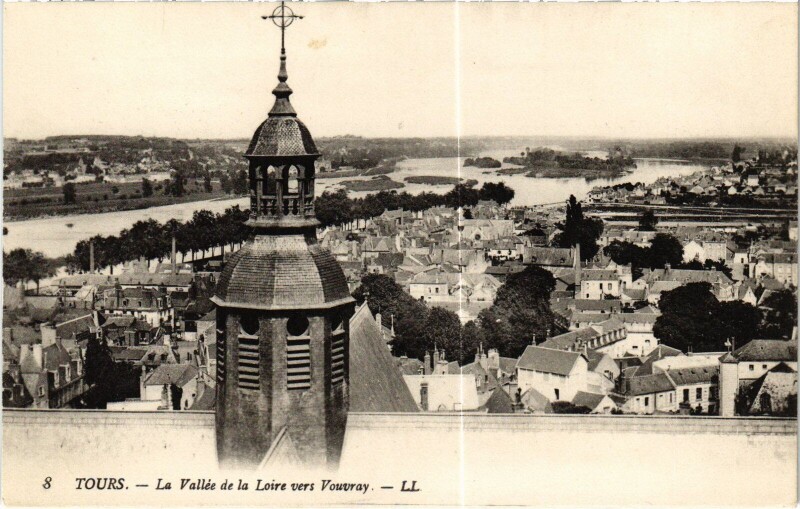 Carte postale ancienne Tours Vallee de la Loire à Tours