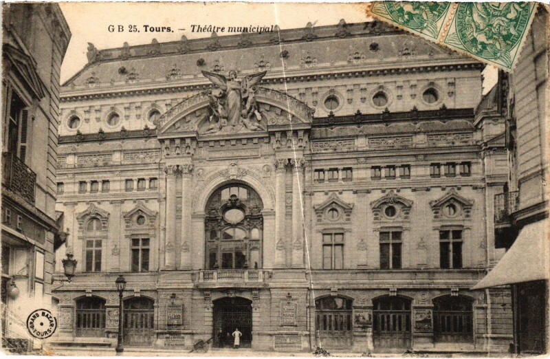 Carte postale ancienne Tours Le Theatre Municipal à Tours