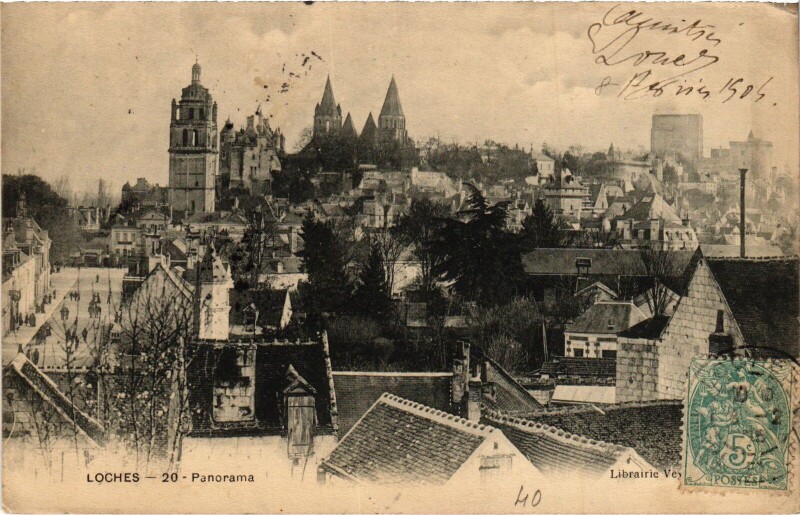 Carte postale ancienne Loches panorama à Loches