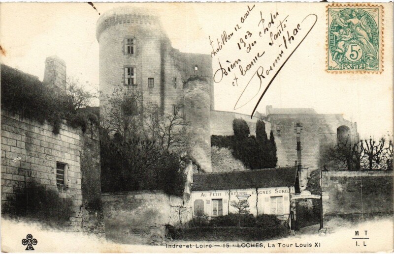 Carte postale ancienne Loches Tour Louis Xi à Loches