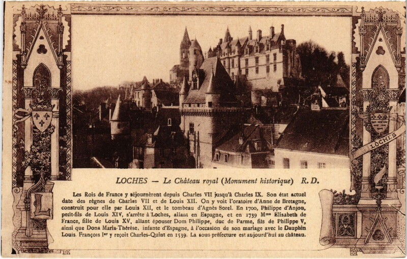 Carte postale ancienne Loches Chateau Royal à Loches