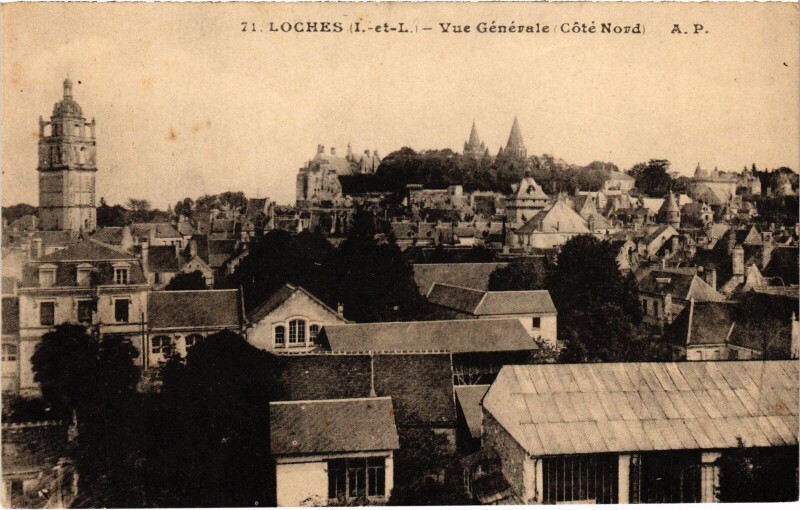 Carte postale ancienne Loches vue generale à Loches