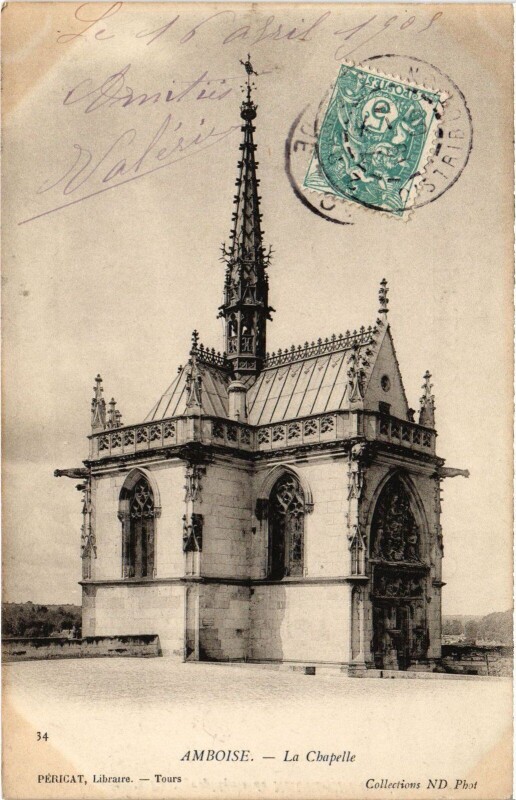 Carte postale ancienne Amboise La Chapelle à Amboise