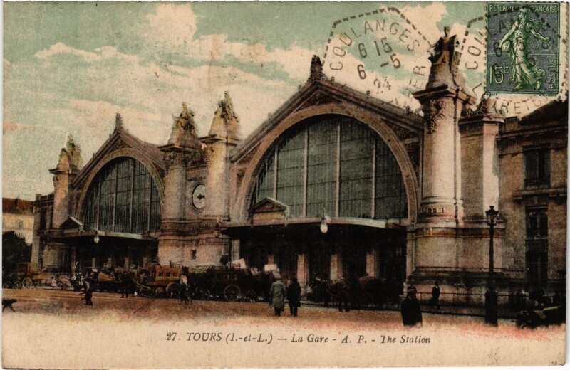 Carte postale ancienne La  Gare à Tours