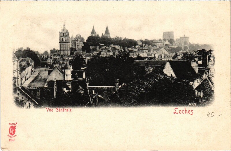 Carte postale ancienne Loches vue generale à Loches
