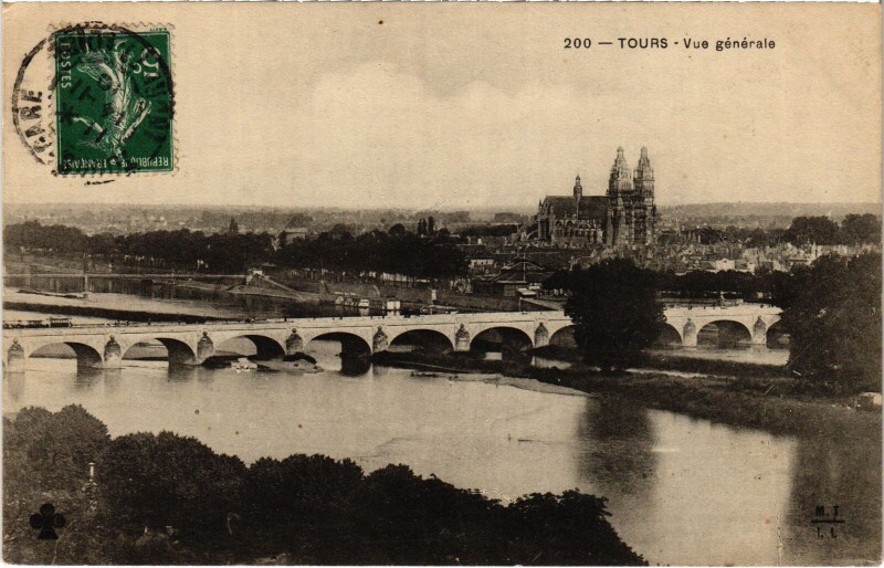 Carte postale ancienne Tours vue generale à Tours