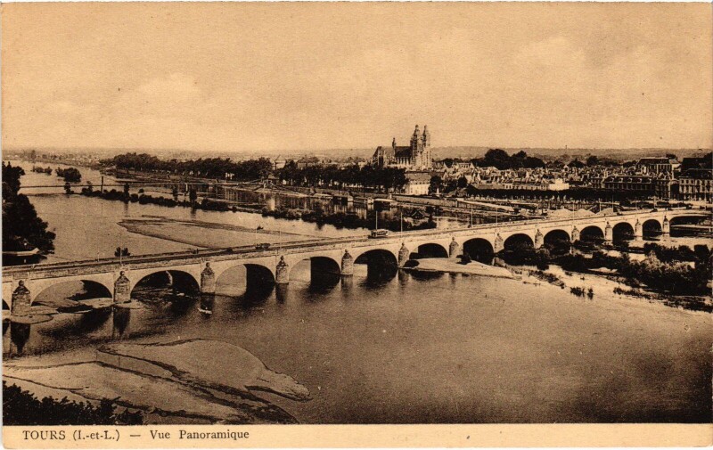 Carte postale ancienne Tours vue panoramique à Tours