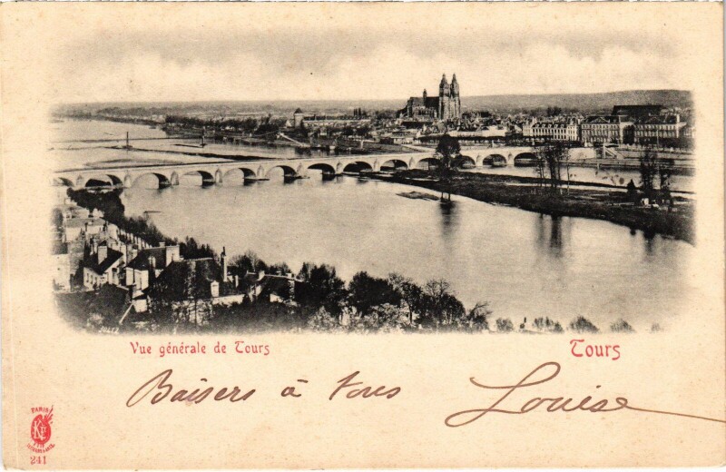 Carte postale ancienne Tours vue generale à Tours