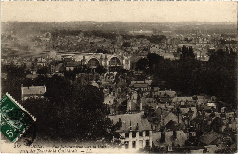 Carte postale ancienne Tours vue panoramique à Tours