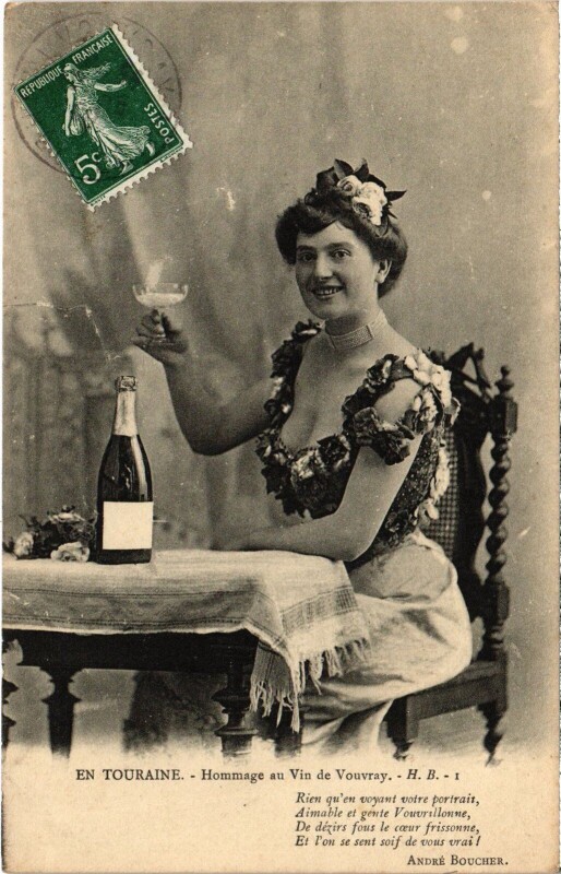 Carte postale ancienne Tours Hommage au Vin de Vouvray à Tours