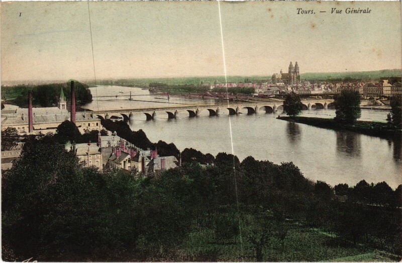 Carte postale ancienne Tours vue generale à Tours