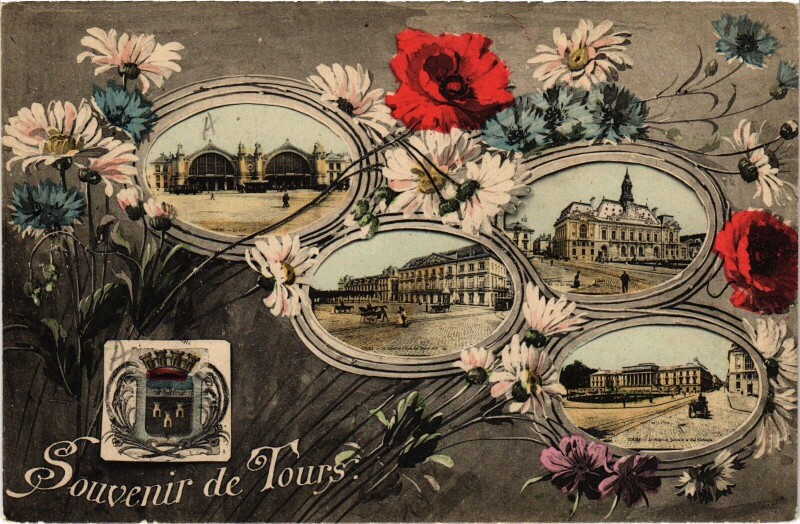 Carte postale ancienne Tours souvenir à Tours