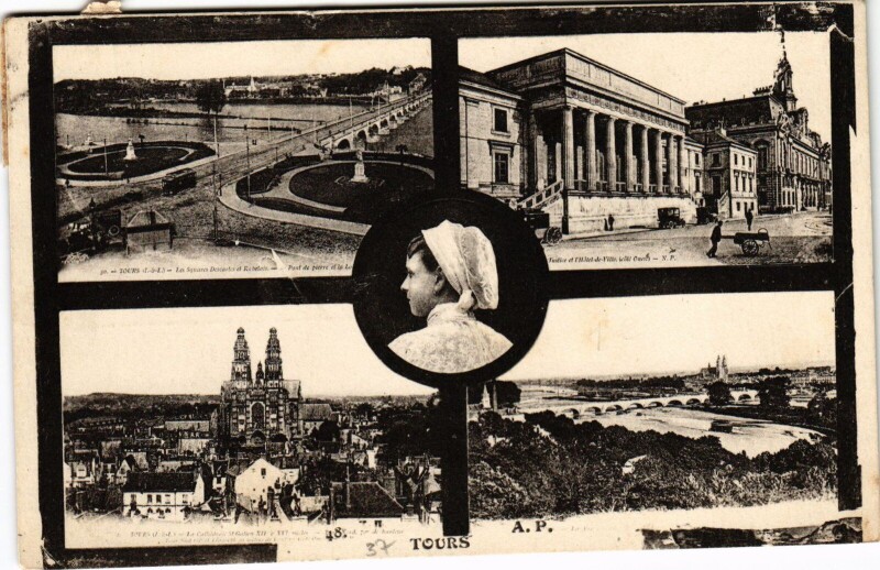 Carte postale ancienne Tours souvenir à Tours