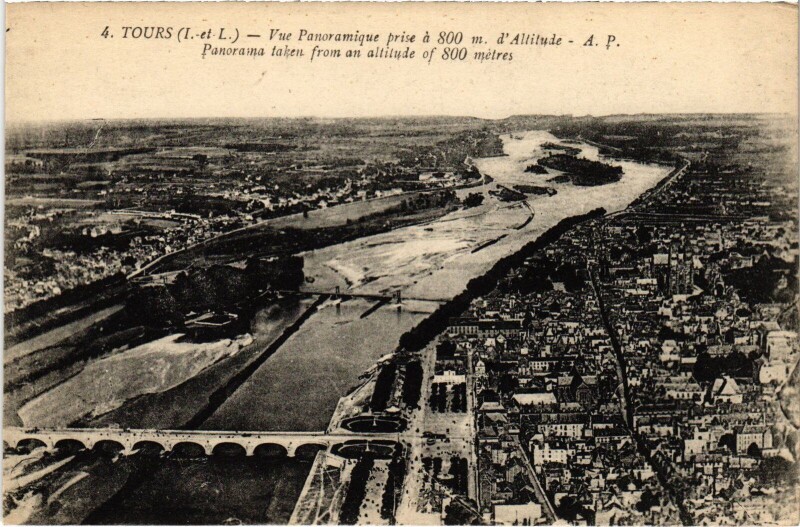 Carte postale ancienne Tours vue panoramique à Tours