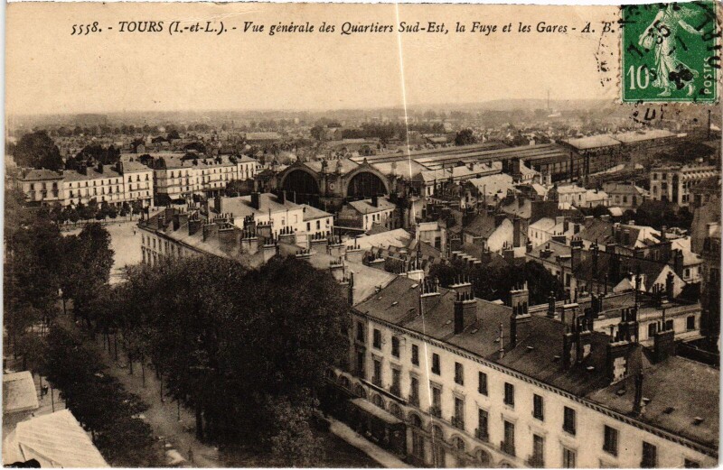 Carte postale ancienne Tours vue generale à Tours
