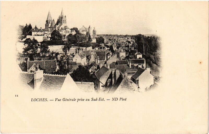 Carte postale ancienne Loches vue generale à Loches