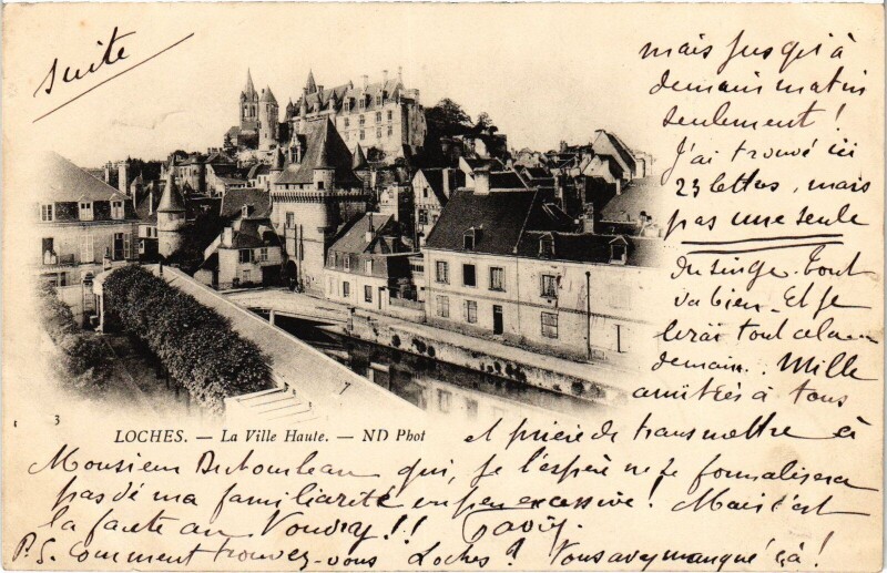Carte postale ancienne Loches Ville Haute à Loches