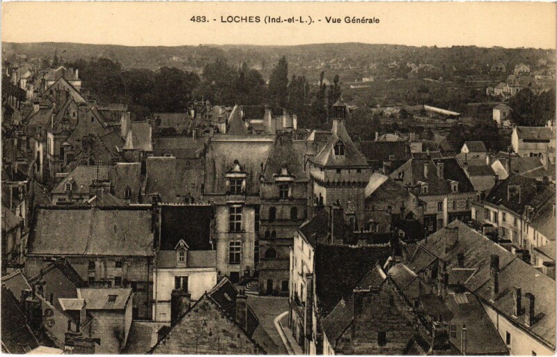 Carte postale ancienne Loches vue generale à Loches