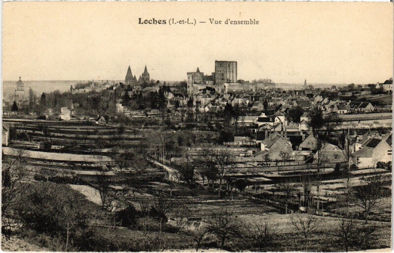 Carte postale ancienne Loches vue d'ensemble à Loches