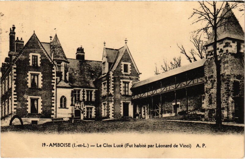 Carte postale ancienne Amboise Clos Luce à Amboise