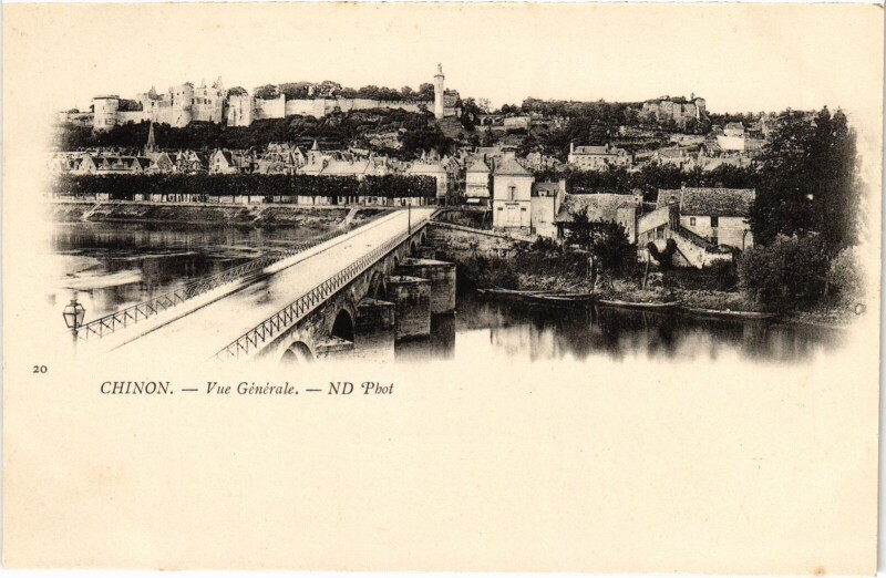 Carte postale ancienne Chinon vue generale à Chinon