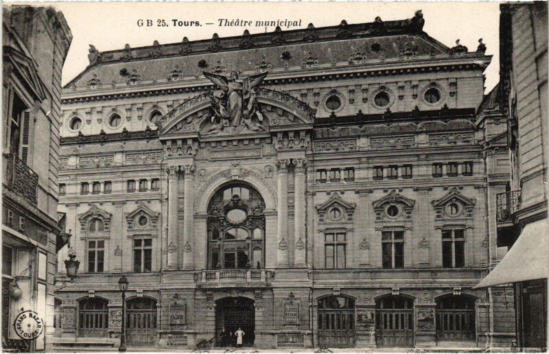 Carte postale ancienne Tours Theatre Municipal à Tours