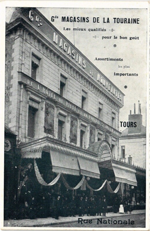 Carte postale ancienne Tours Gds Magasins à Tours