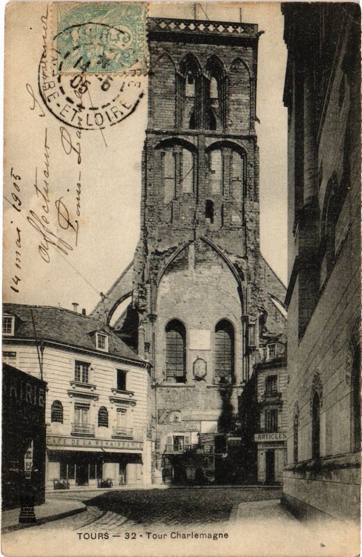 Carte postale ancienne Tours Tour Charlemagne à Tours