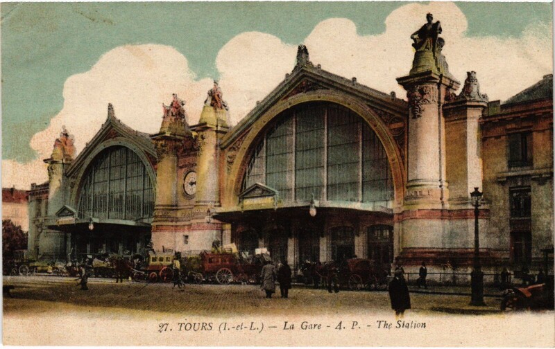 Carte postale ancienne La  Gare à Tours