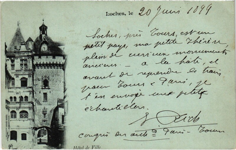 Carte postale ancienne Loches Hotel de Ville à Loches