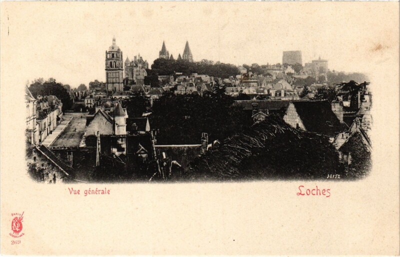 Carte postale ancienne Loches vue generale à Loches
