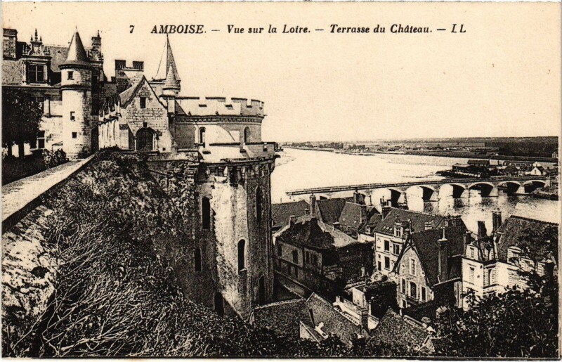 Carte postale ancienne Amboise vue sur la Loire à Amboise
