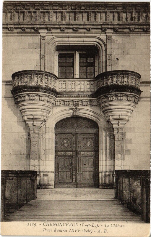 Carte postale ancienne Chenonceaux le Chateau Porte d'entree à Chenonceaux