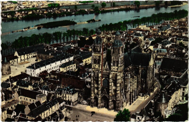 Carte postale ancienne Tours vue aerienne à Tours