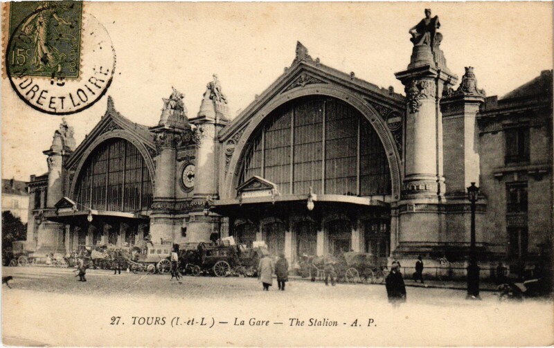 Carte postale ancienne Tours La Gare à Tours