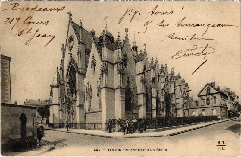 Carte postale ancienne Tours Notre Dame La Riche à La Riche