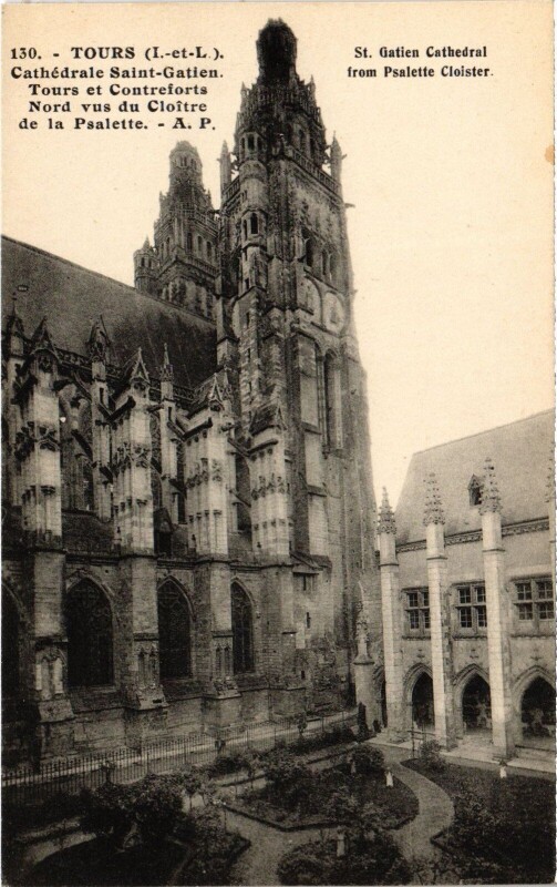 Carte postale ancienne Tours Cathedrale Saint-Gatien à Tours