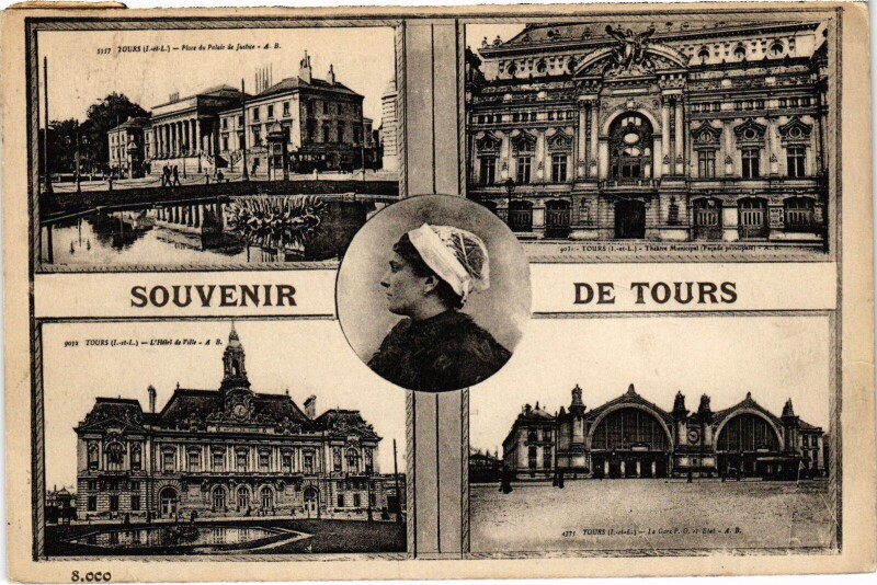 Carte postale ancienne Tours souvenir à Tours