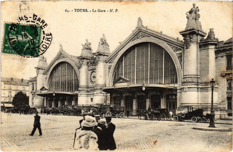 Carte postale ancienne Tours la Gare à Tours