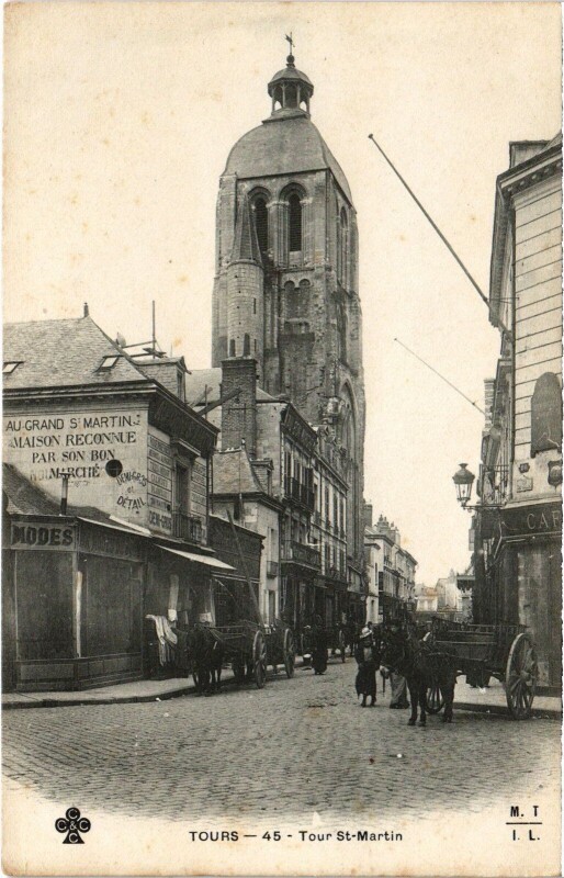 Carte postale ancienne Tours Tour Saint-Martin à Tours