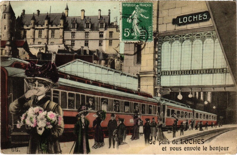 Carte postale ancienne Loches souvenir à Loches