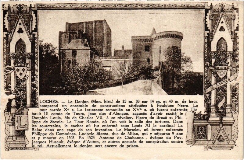 Carte postale ancienne Loches le Donjon à Loches