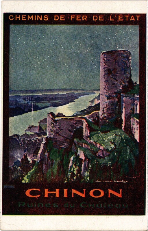 Carte postale ancienne Chinon Ruines du Chateau à Chinon