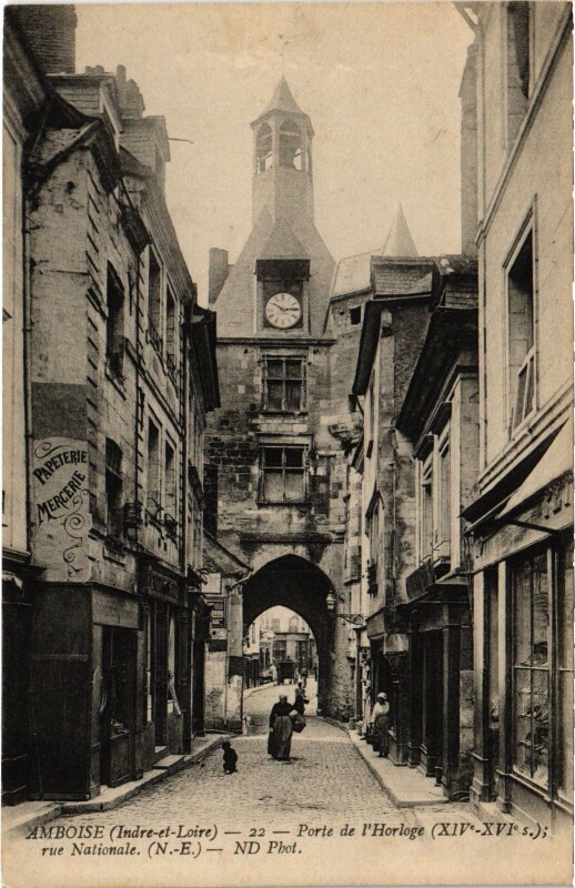 Carte postale ancienne Amboise Porte de l'Horloge à Amboise