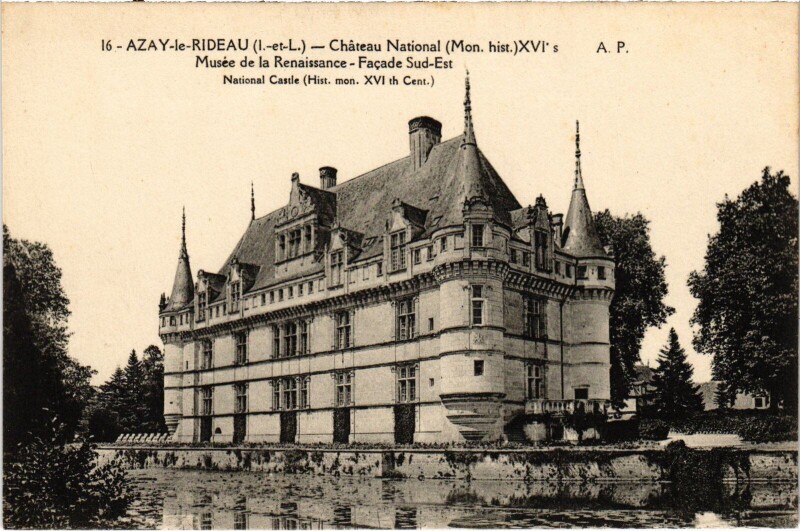 Carte postale ancienne Azay le Rideau Chateau National à Azay-le-Rideau