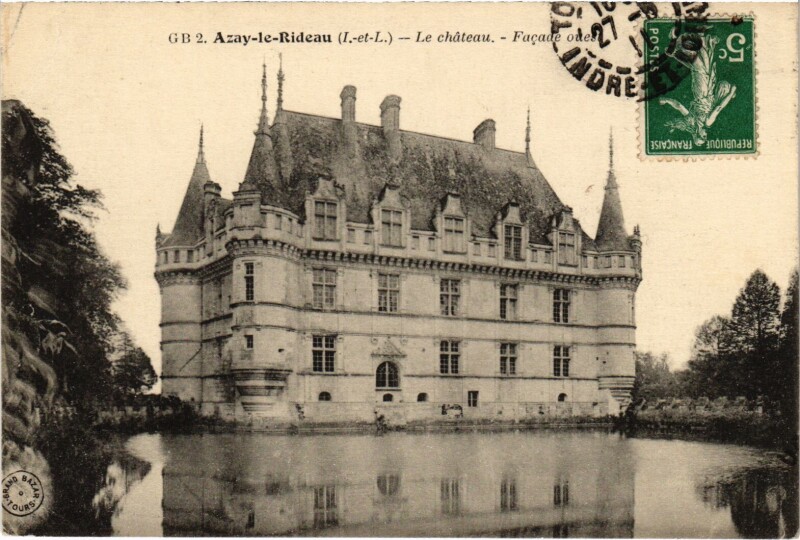 Carte postale ancienne Azay le Rideau le Chateau à Azay-le-Rideau