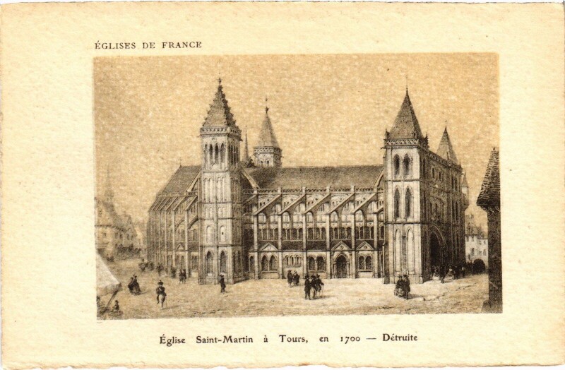 Carte postale ancienne Tours Eglise Saint-Martin à Tours