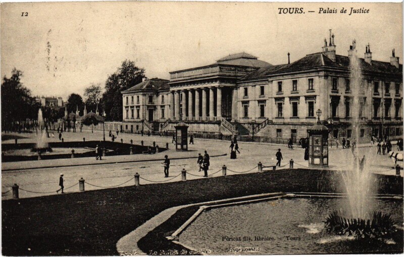 Carte postale ancienne Tours Palais de Justice à Tours