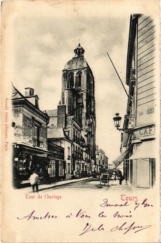 Carte postale ancienne Tours Tour de l'Horloge à Tours